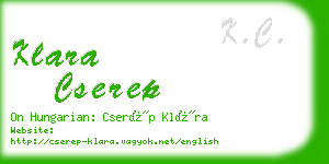 klara cserep business card